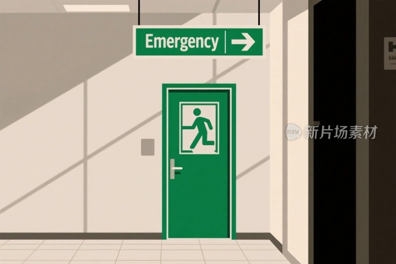 紧急出口插画