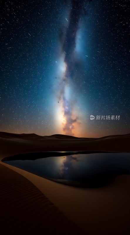 星河倒影沙漠夜空