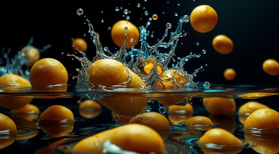 水果入水溅起的水花 水果入水溅起的水花