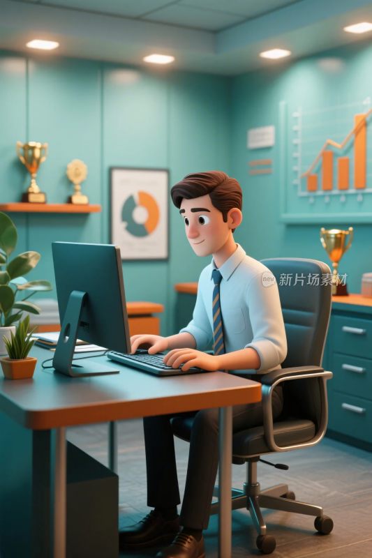 办公室办公场景插画