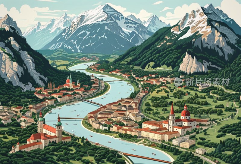 奥地利萨尔茨堡地图