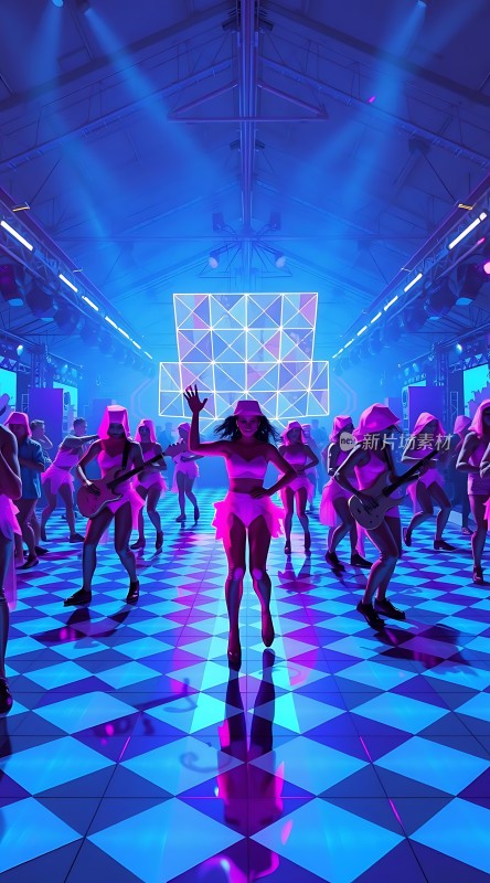 霓虹灯光下的活力派对