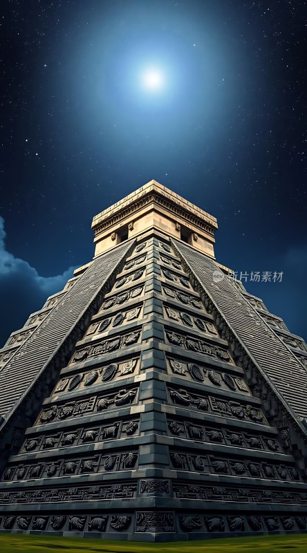 古建筑星空下的神秘之光