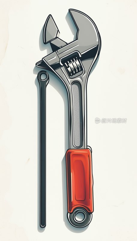 扳手工具线条图