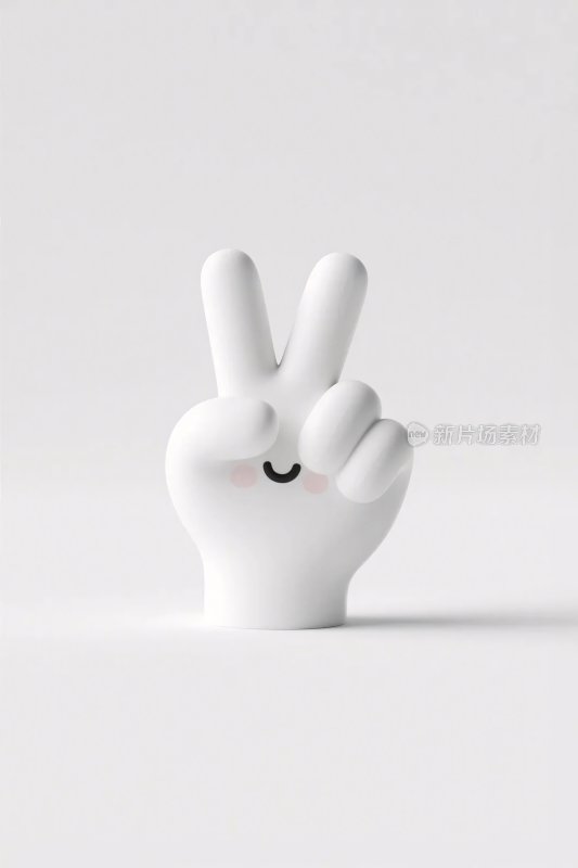 卡通和平手势插画