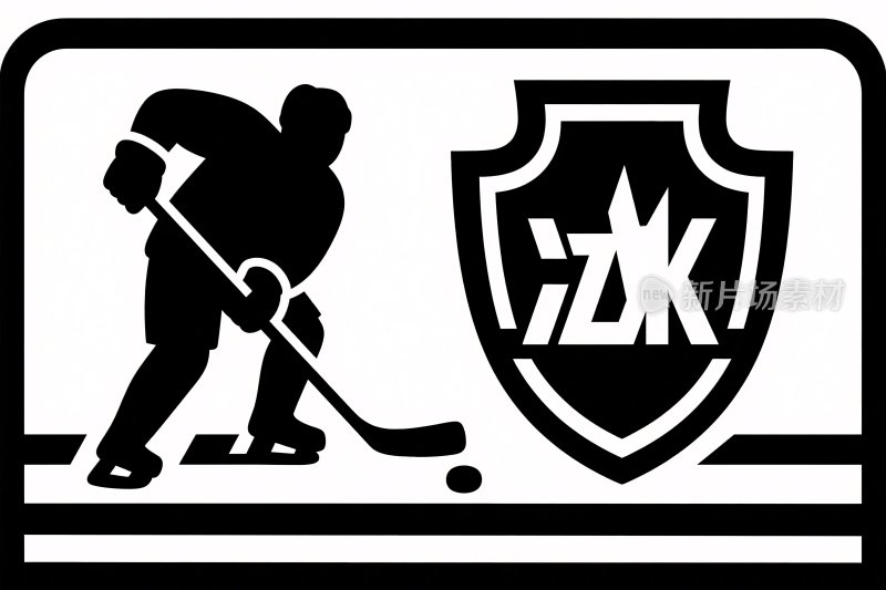 冰球运动队标志插画