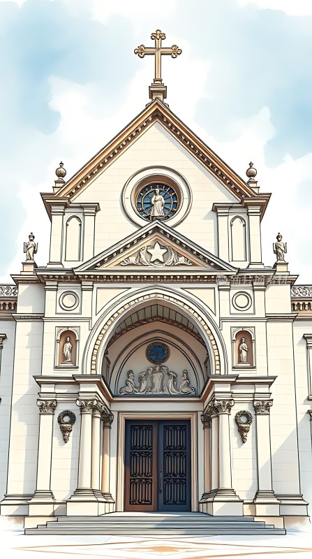 宏伟教堂正面图