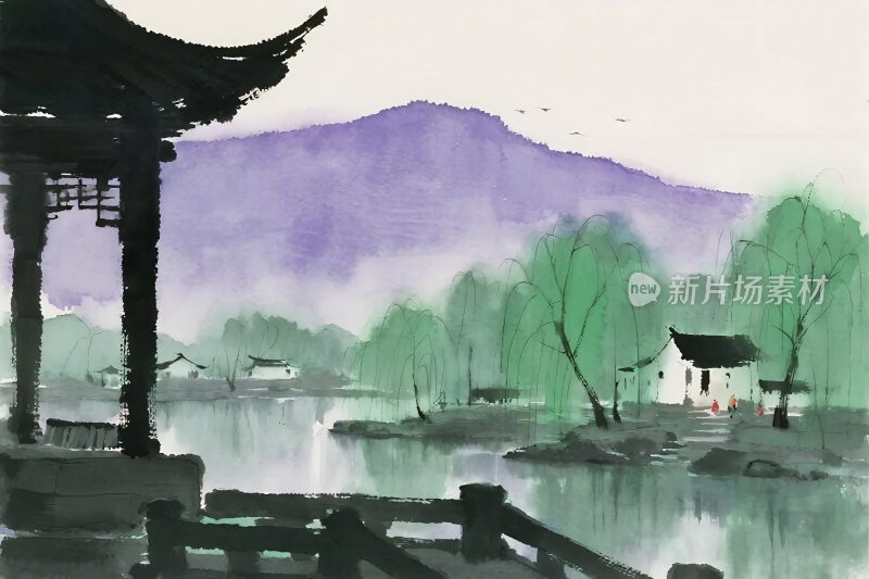 水墨山水风景图