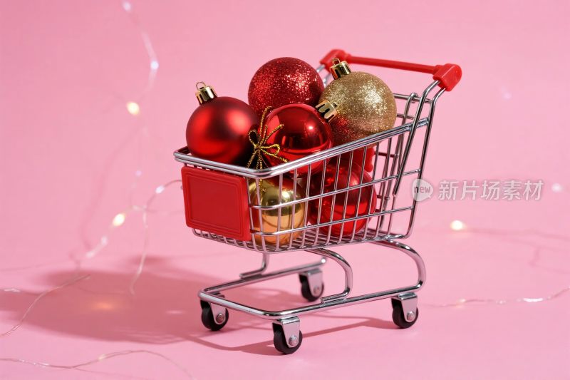 迷你购物车装圣诞装饰