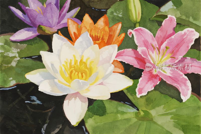 水彩花卉艺术插画