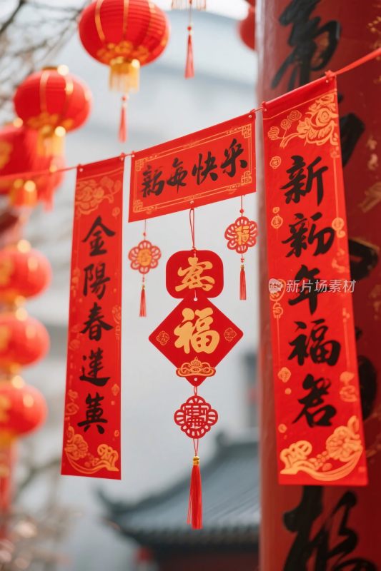 春节喜庆装饰场景