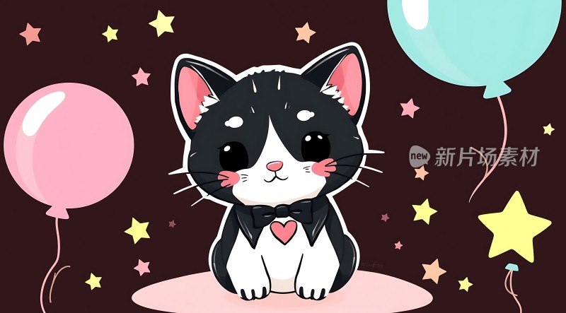 可爱猫咪气球派对