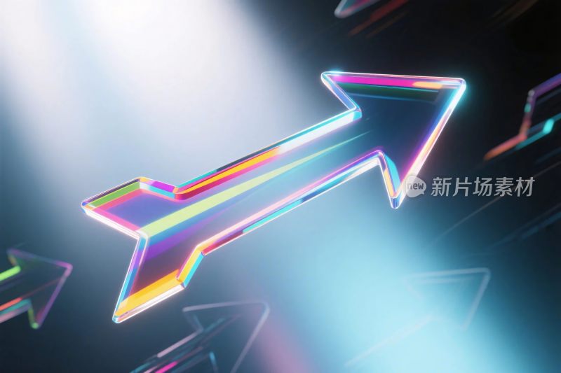 炫彩霓虹箭头背景图