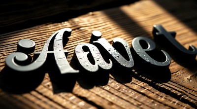 阳光下的金属字母艺术