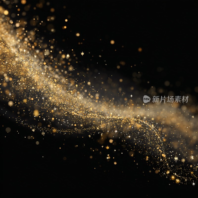 金色闪光粒子流动背景
