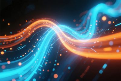 科技色彩光丝带插画