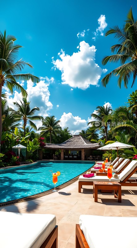 热带风情泳池度假胜地