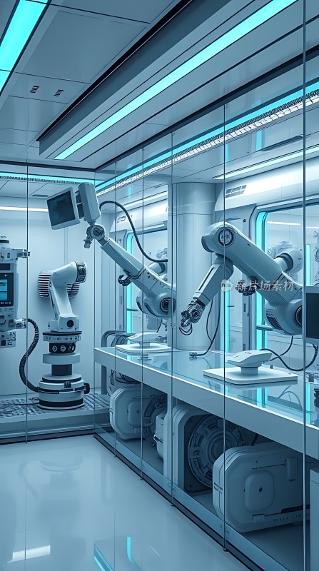 科技实验室中的智能机器人协作工作