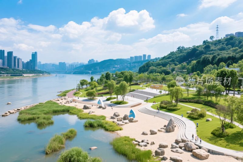 滨水园林景观风光