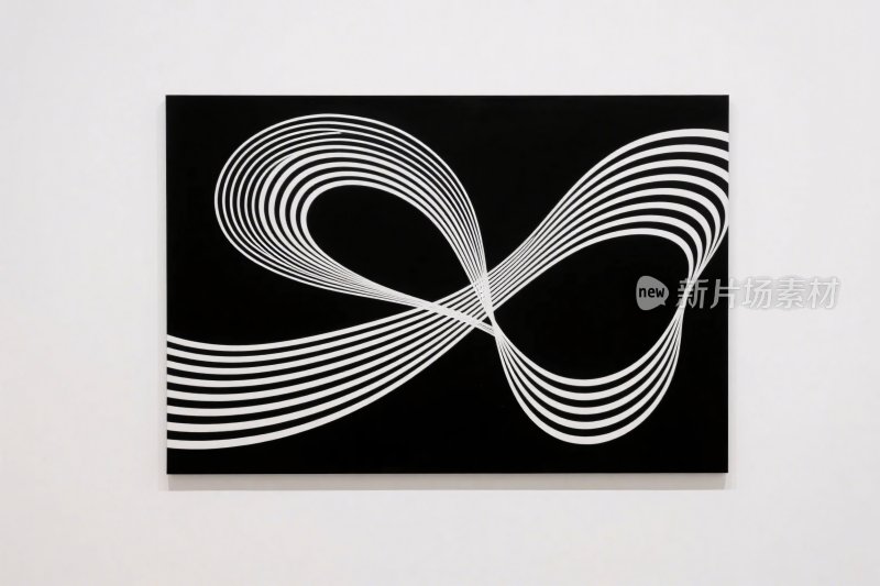 黑白线条抽象艺术画