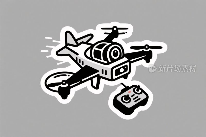 卡通风格无人机插画