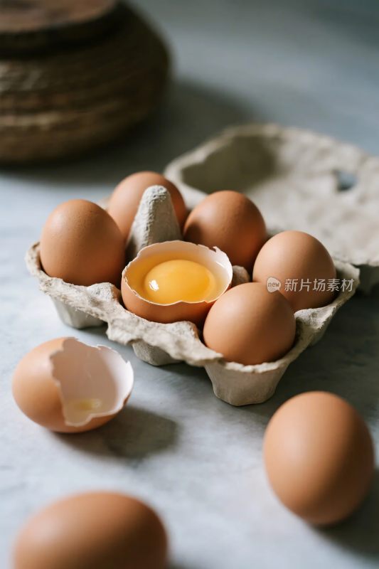 鸡蛋及蛋托静物图