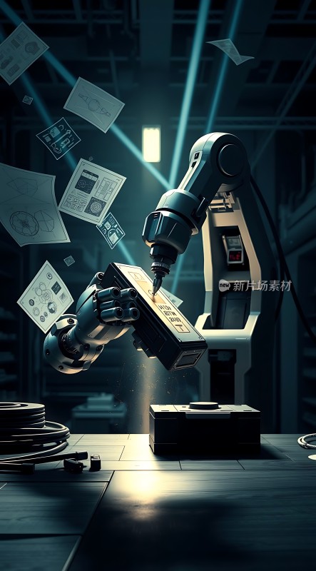 机器人操作精密仪器科技感十足