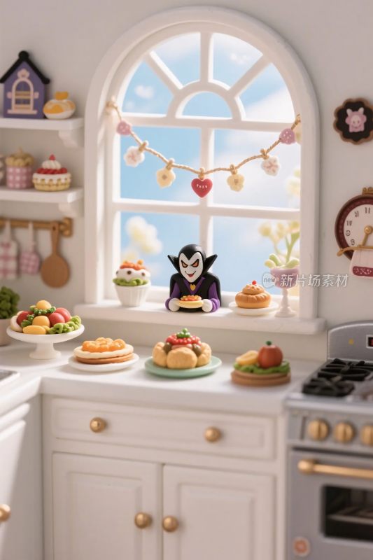 卡通厨房甜点场景