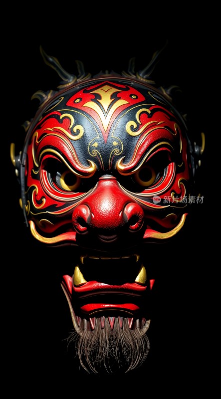 红色面具威武雄壮细节精致引人注目