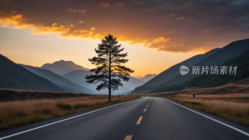 一条漫长的路高清风景图片