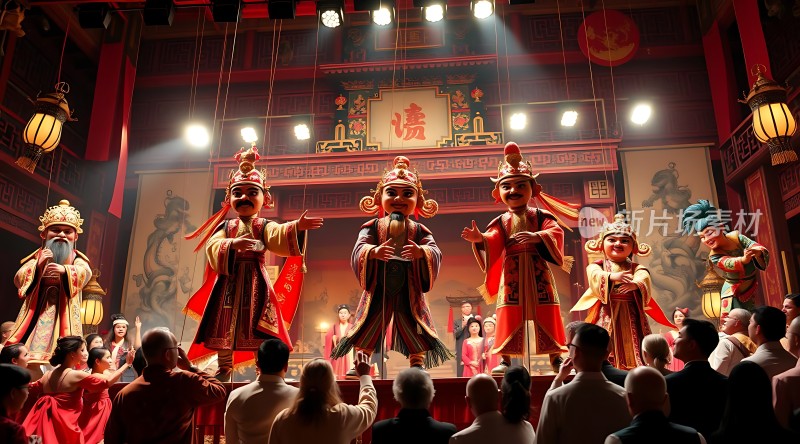 传统戏剧表演现场观众欣赏精彩演出