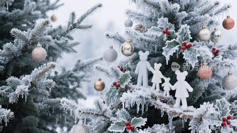 圣诞雪树装饰画