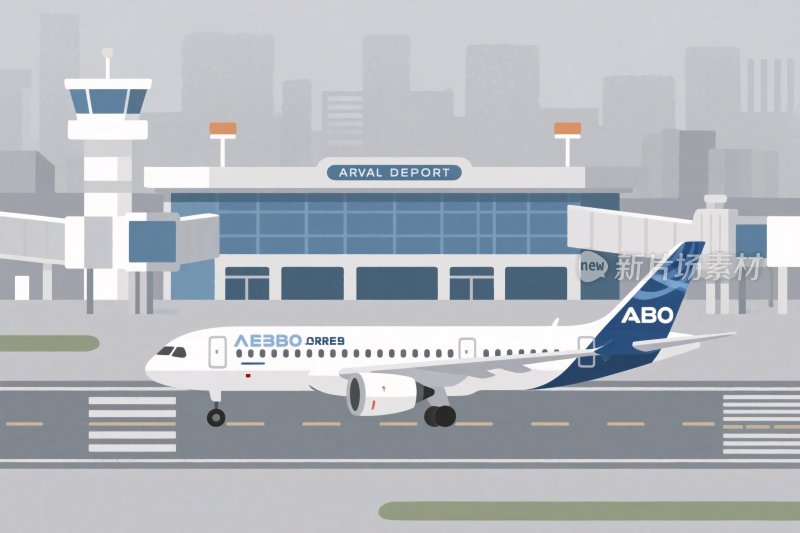 机场飞机插画