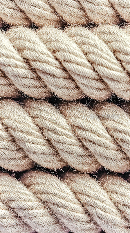 扭曲天然纤维绳特写