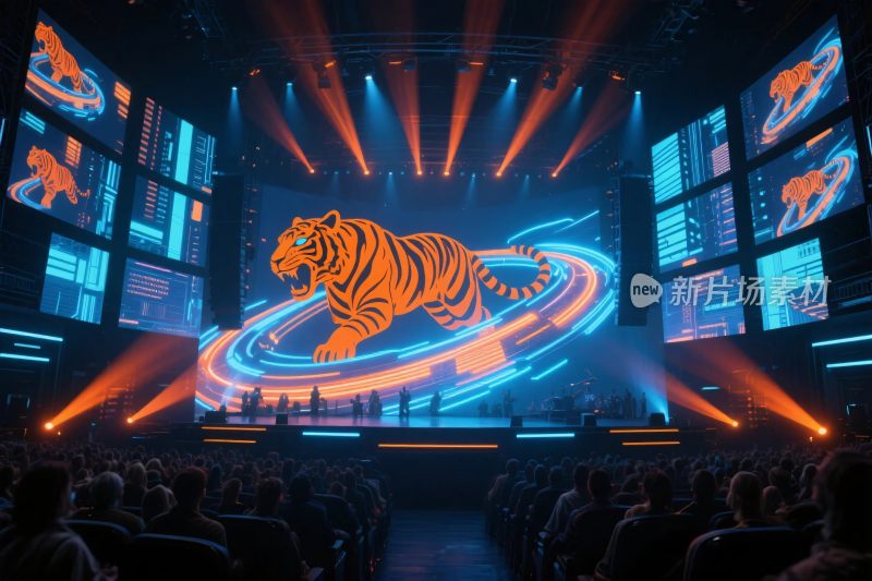 老虎舞台演出灯光场景