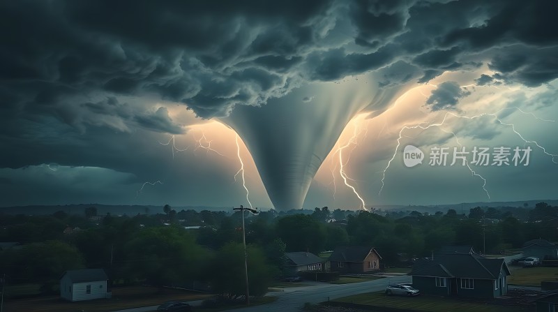 龙卷风来袭闪电交加！
