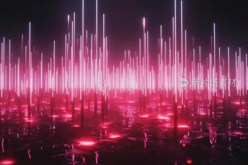 炫彩霓虹光线夜景画面