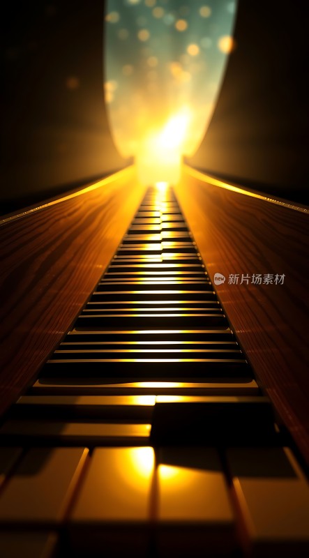 钢琴键通向光芒之路