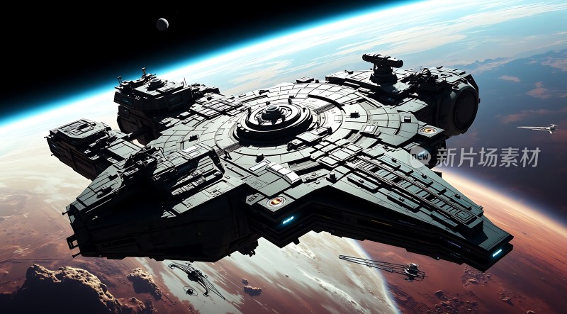 星际飞船翱翔宇宙