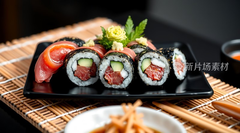 黑盘寿司拼盘