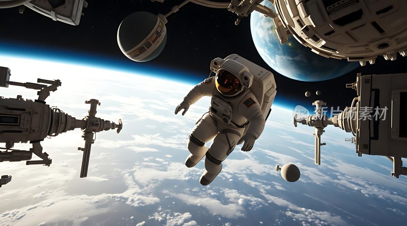 太空漫步宇航员与地球的壮丽对话