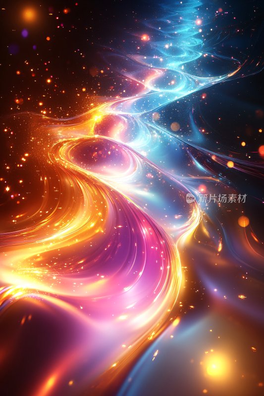 绚丽多彩的光效流动图案