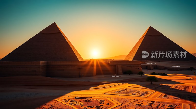 埃及金字塔日落美景