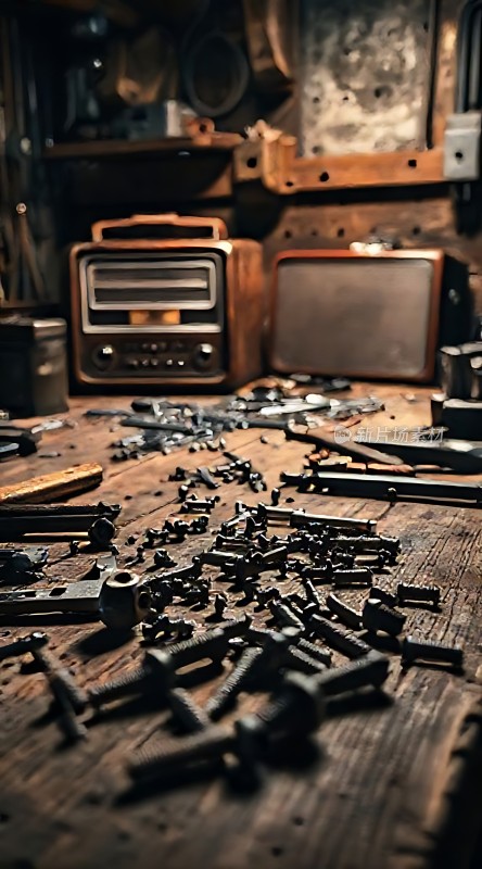 工作台上的工具与螺丝