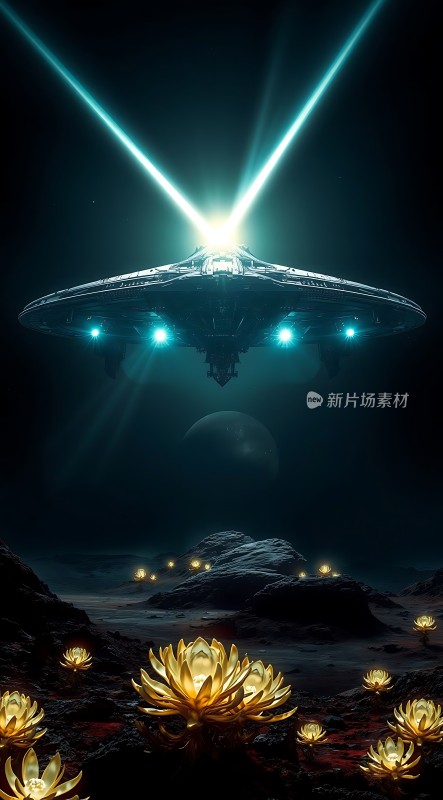 外星飞船降临神秘星球