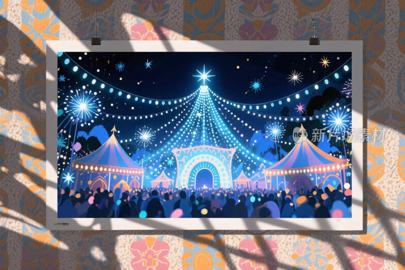 梦幻嘉年华插画场景