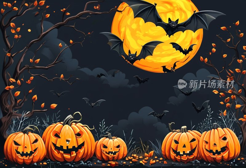 万圣节横幅矢量图