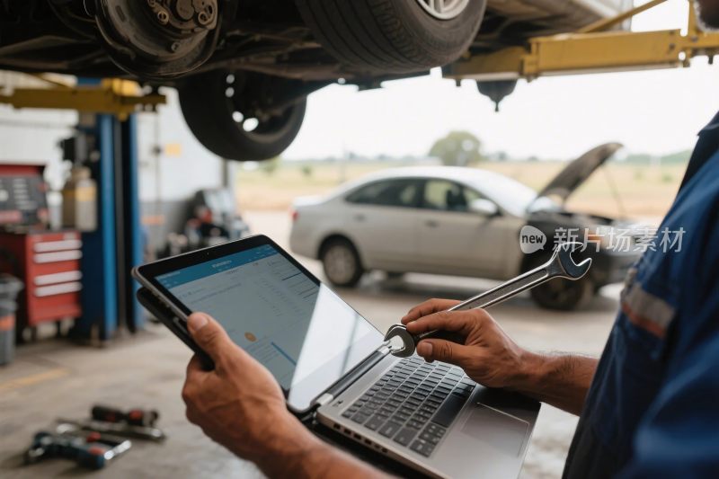 汽车维修工作场景图