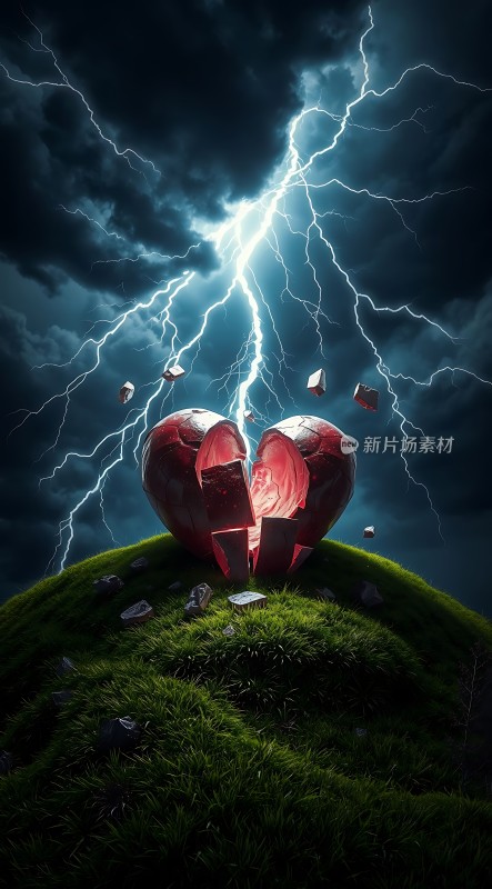 破碎的心在雷雨中绽放光芒