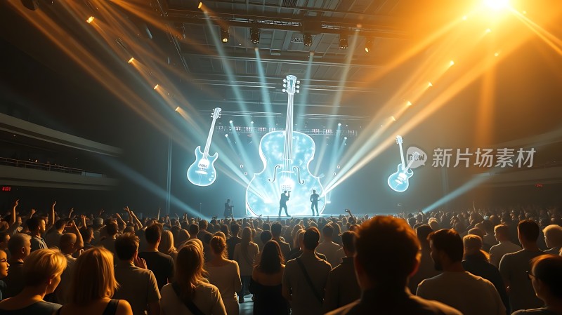 音乐盛宴舞台灯光璀璨观众热情高涨